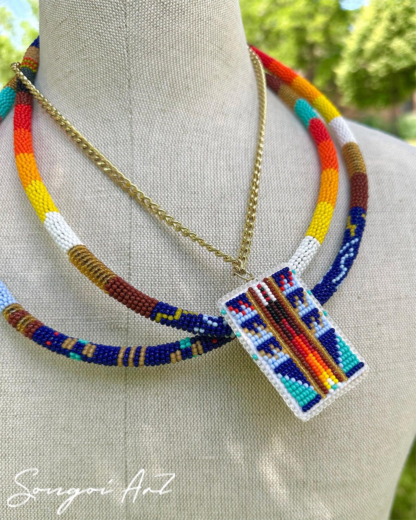 Space Blue Geo Pendant