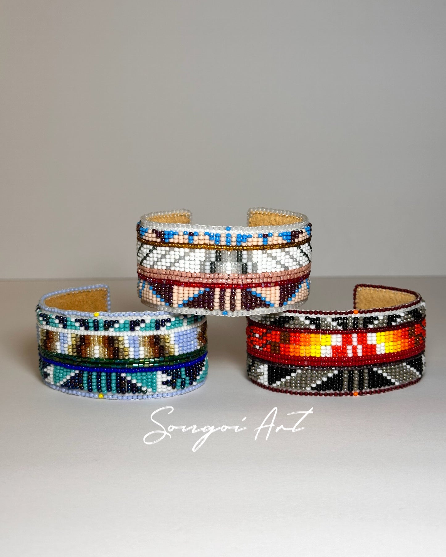 Turquoise + Ice Blue Geometric Bracelet