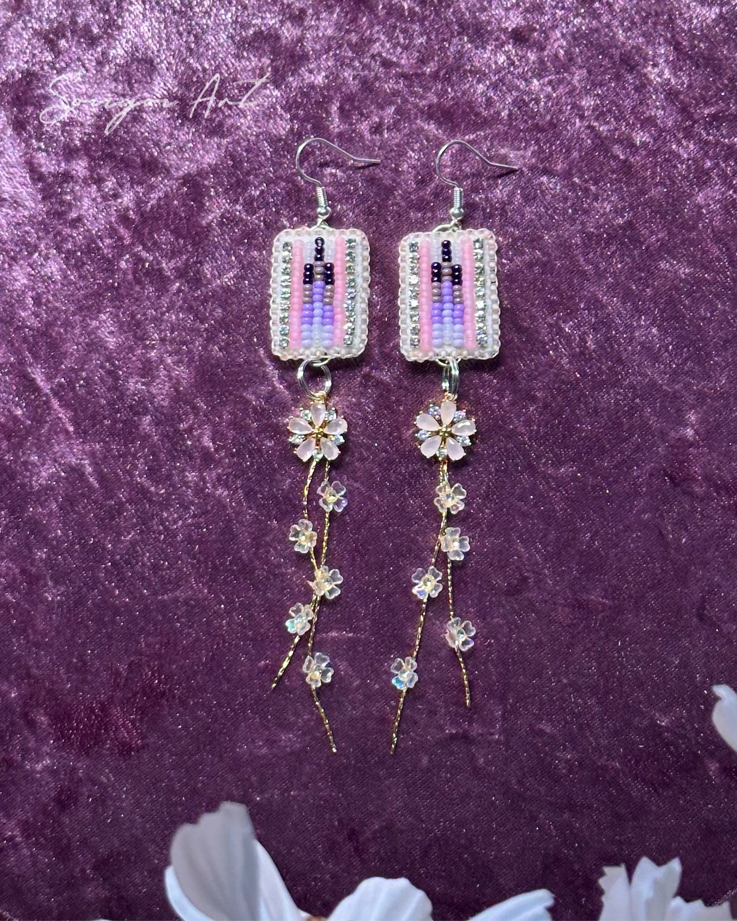 Periwinkle and Purple Mini Earrings