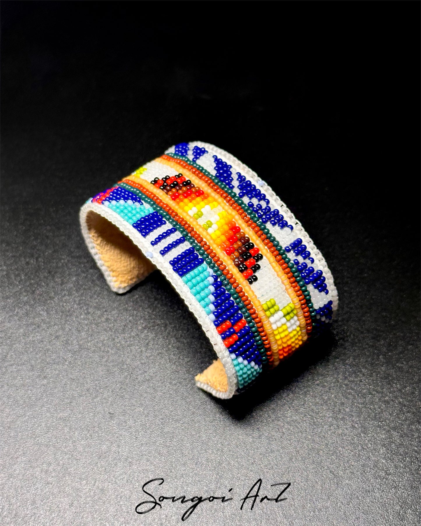 Space Blue Beaded Cuff