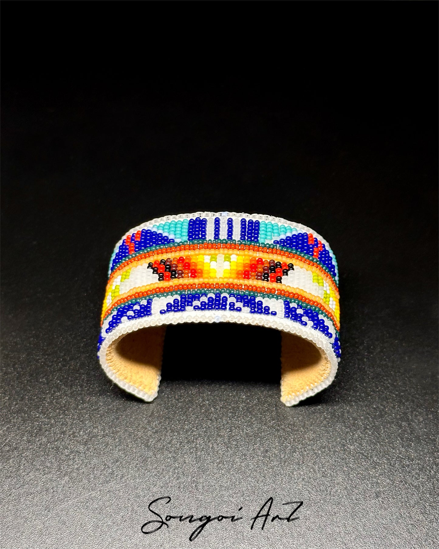 Space Blue Beaded Cuff