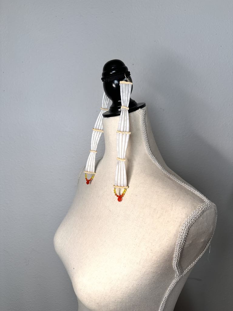 Four Tier Fire Colors Dentalium Earrings