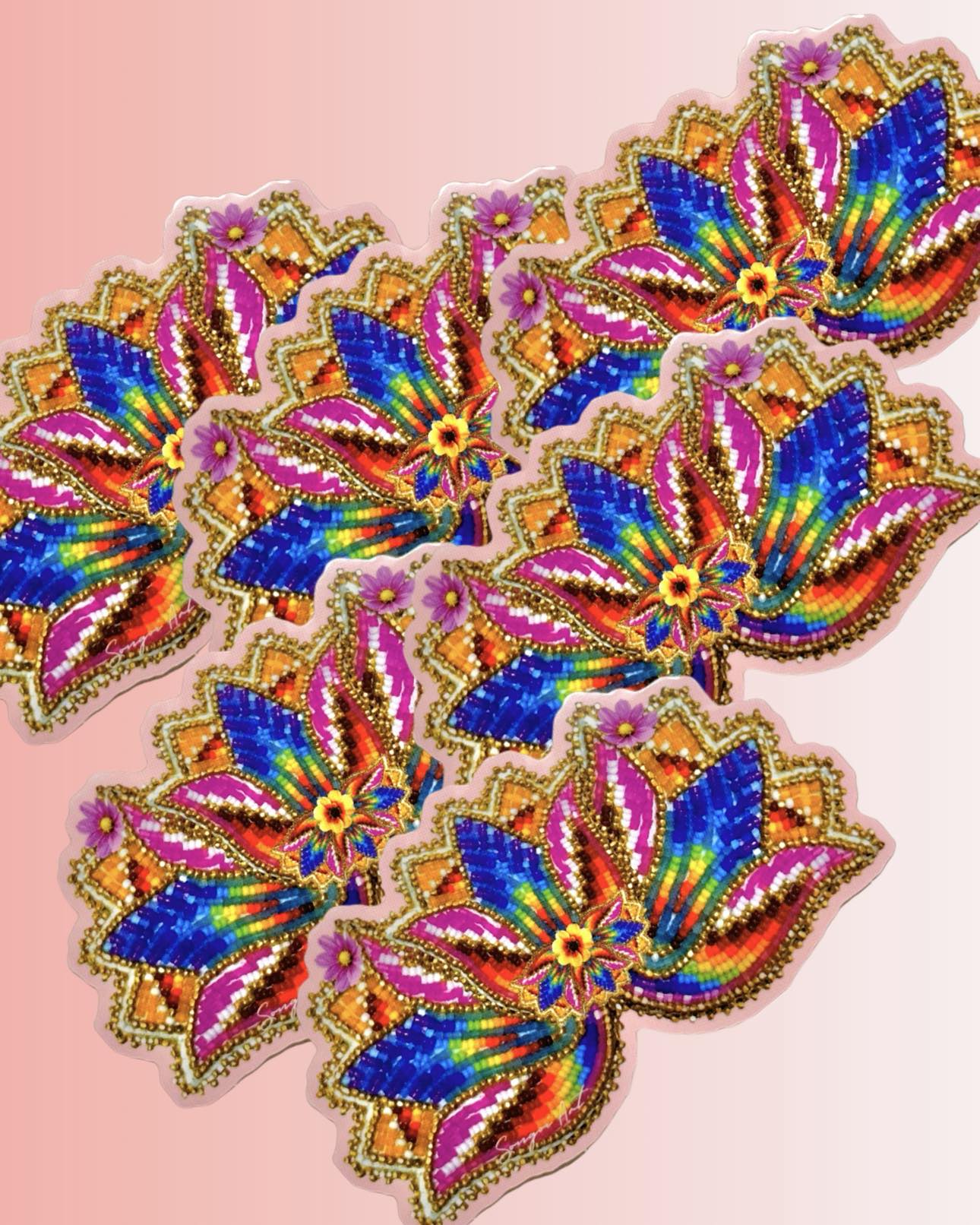 Geometric Florals - Beadwork Sticker