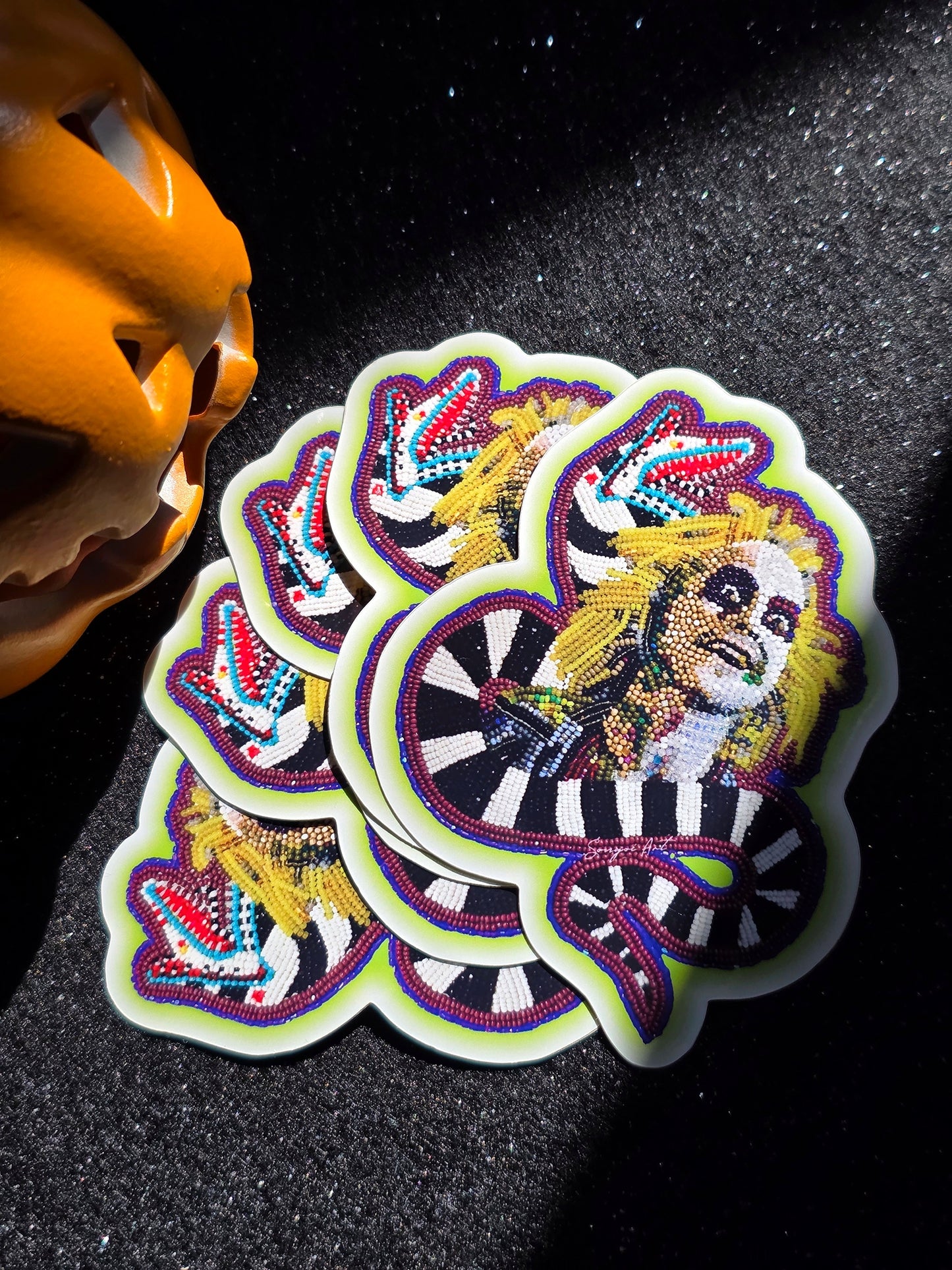 Beetlejuice Beadwork Sticker