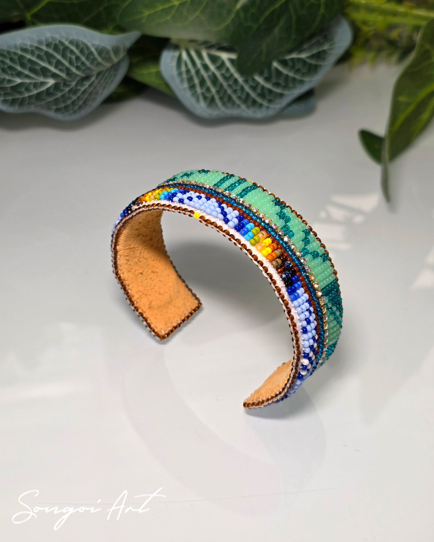 Serene Nature Beaded Cuff