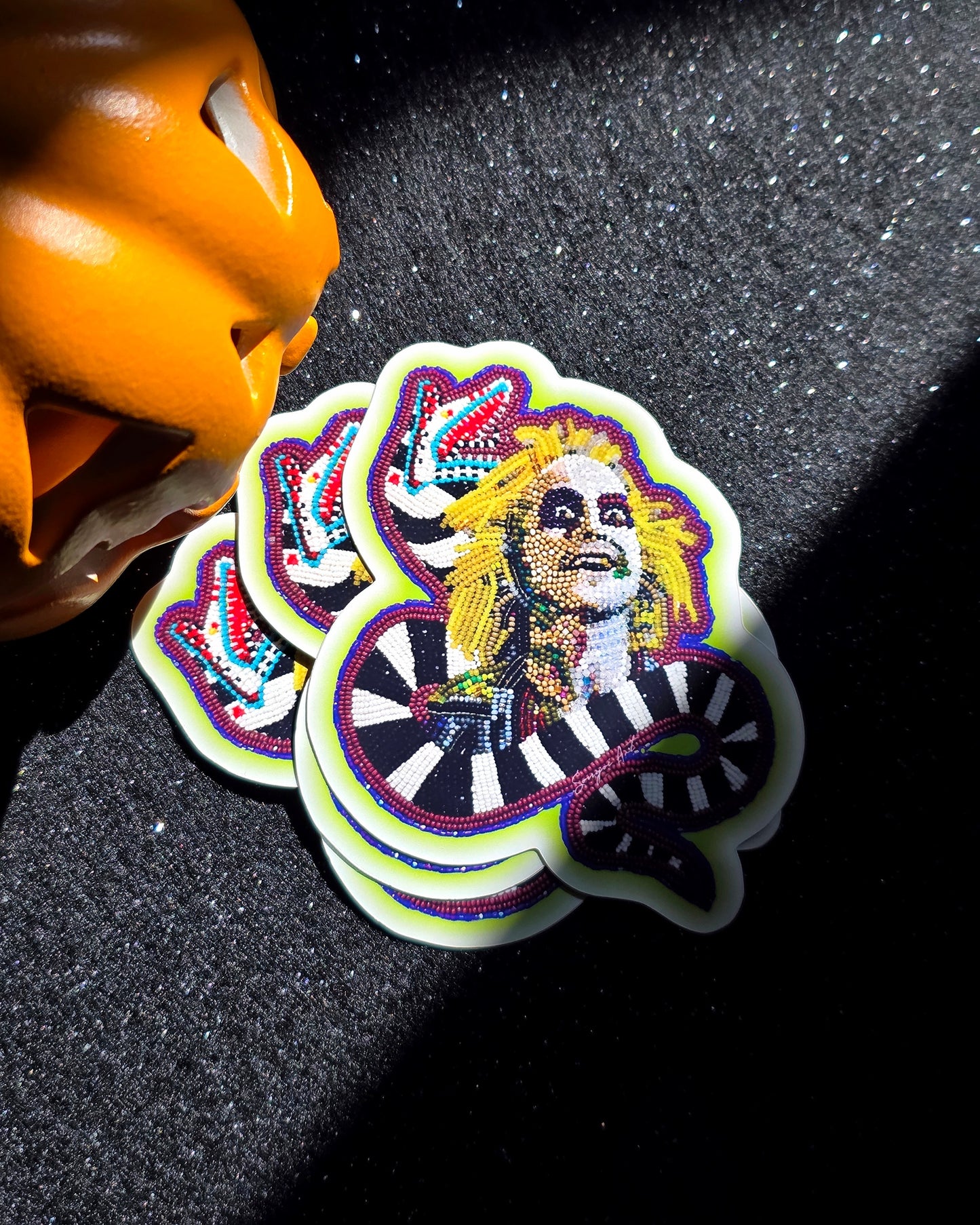 Beetlejuice Beadwork Sticker