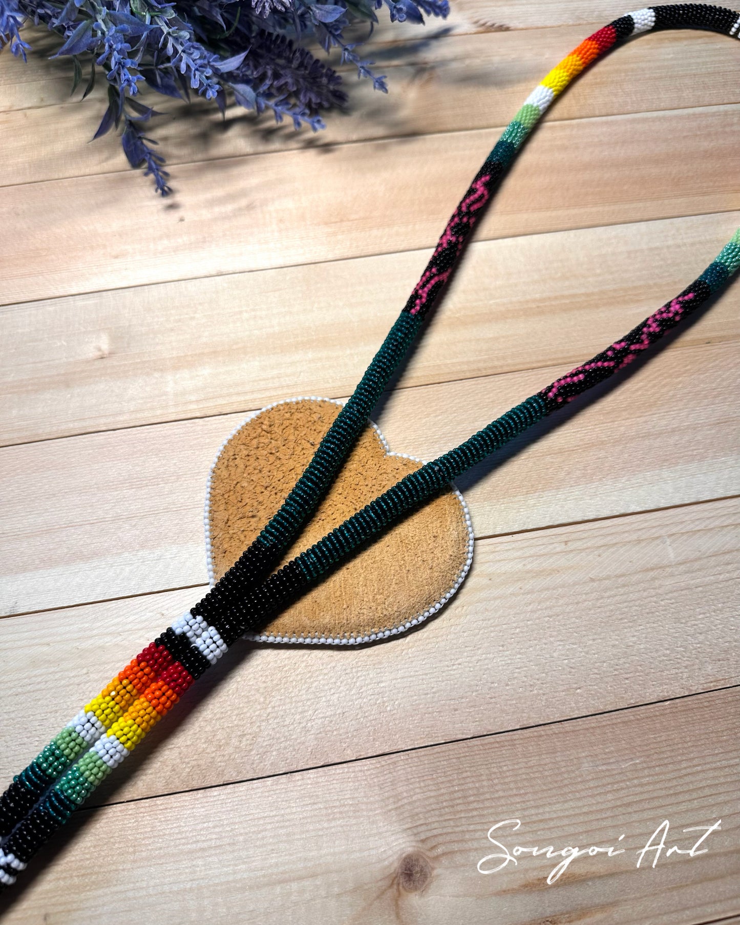 Beaded Elk Lariat