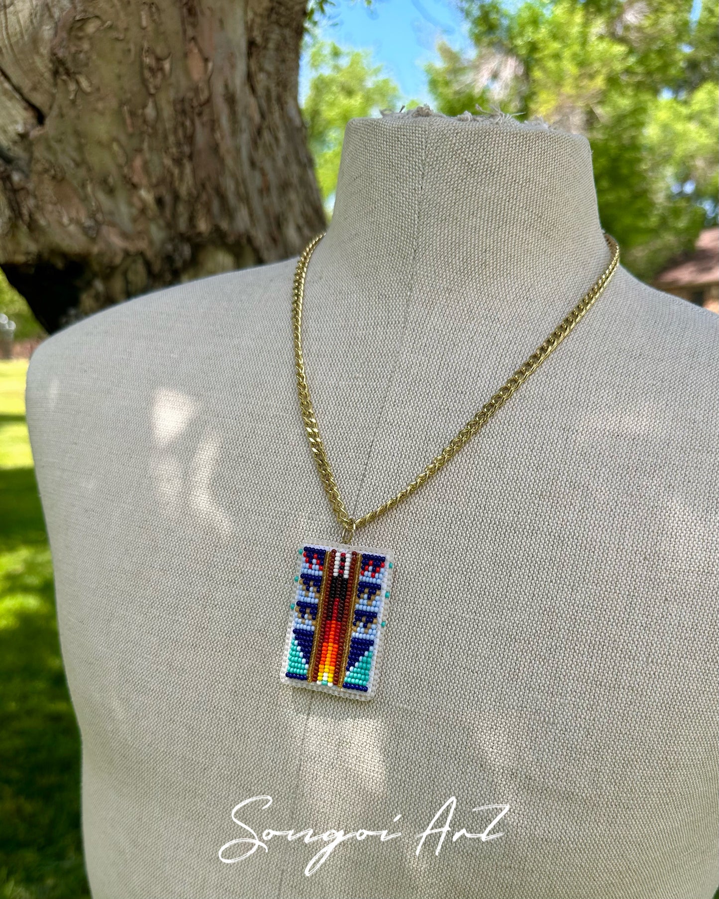 Space Blue Geo Pendant