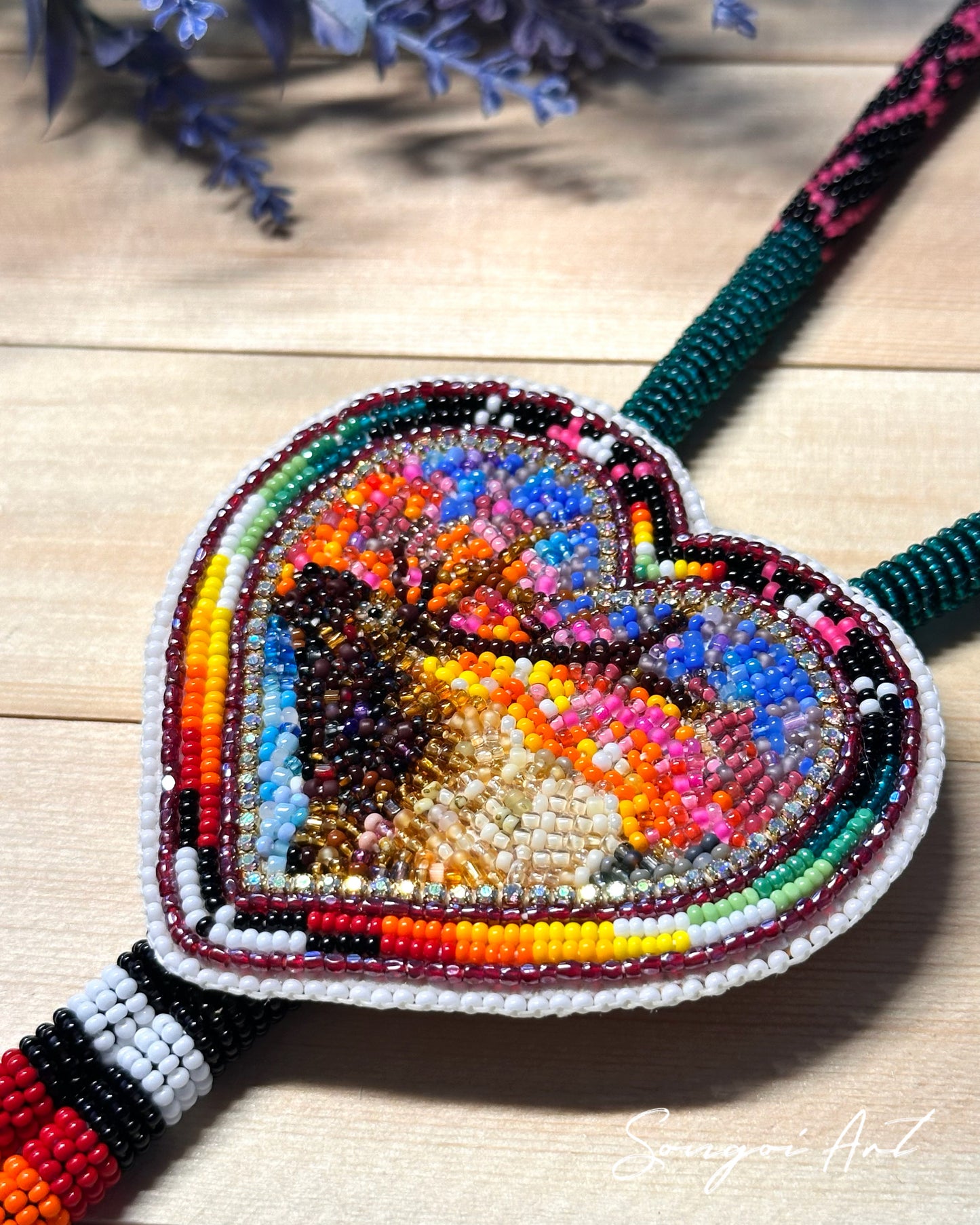 Beaded Elk Lariat
