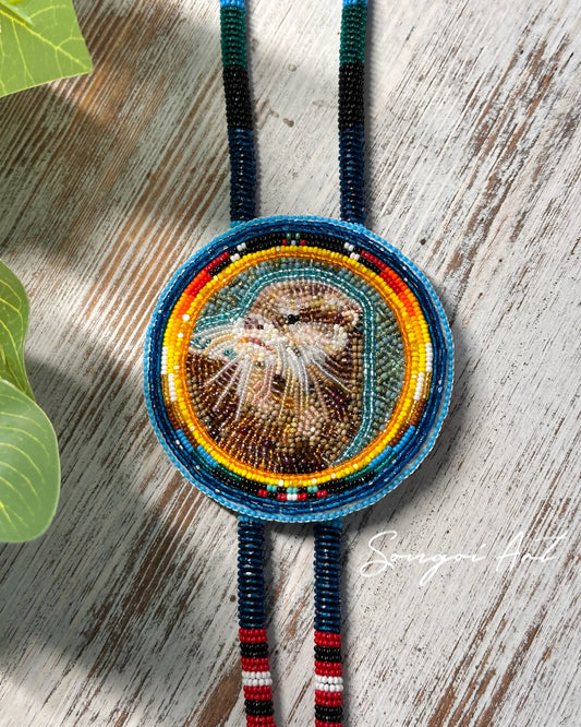 Beaded Otter Lariat