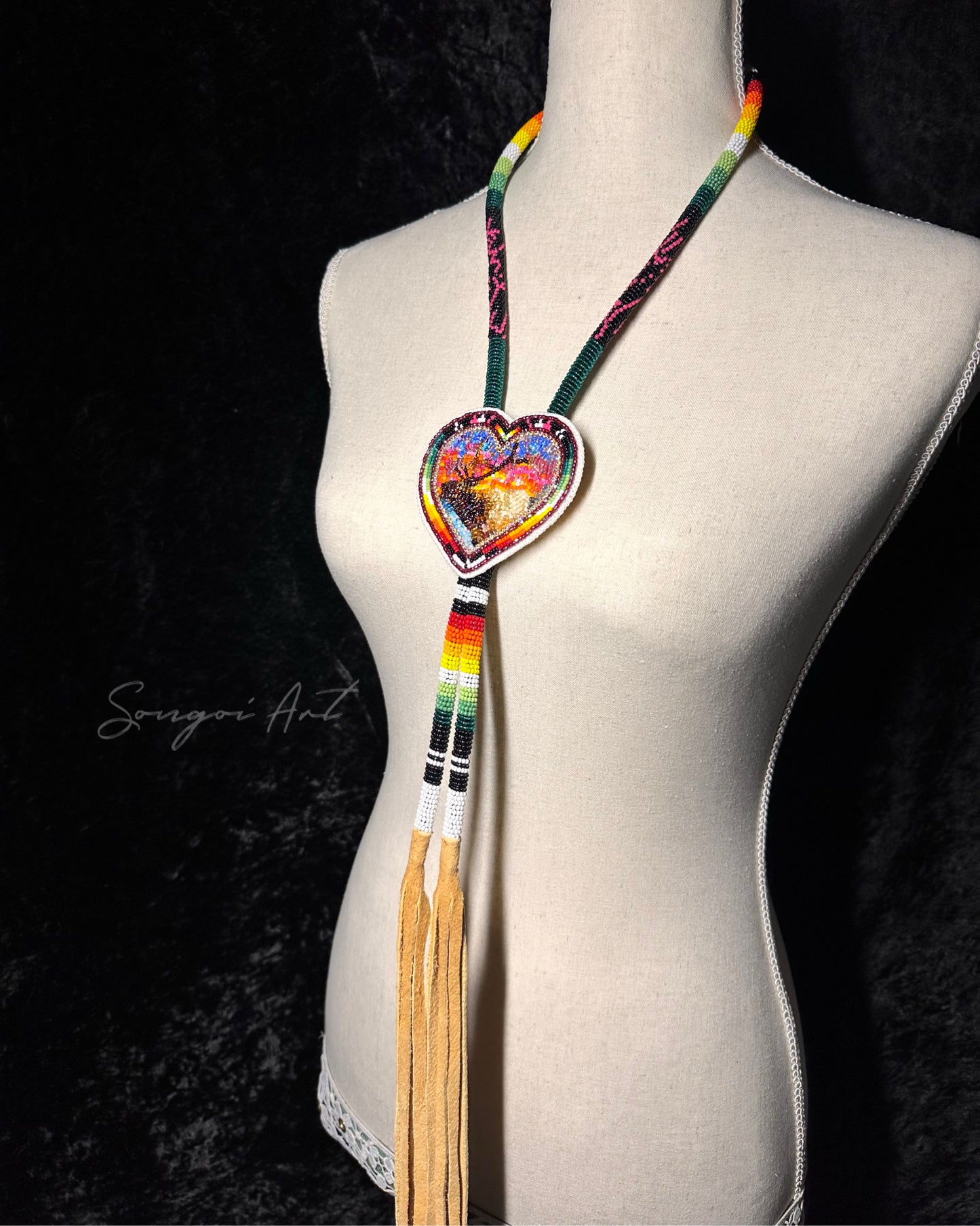 Beaded Elk Lariat