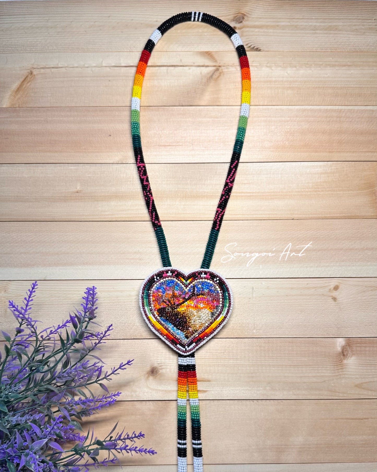 Beaded Elk Lariat