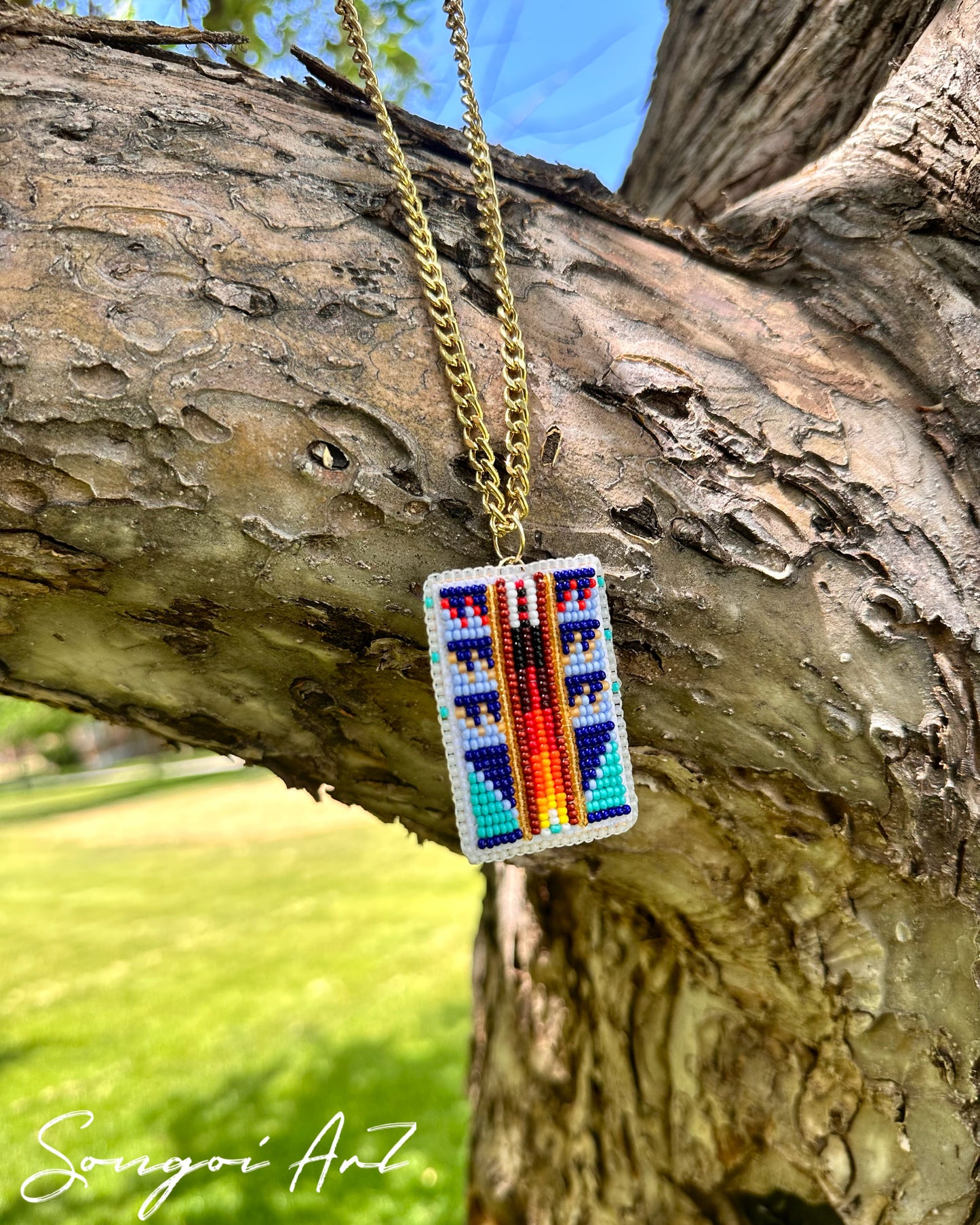 Space Blue Geo Pendant