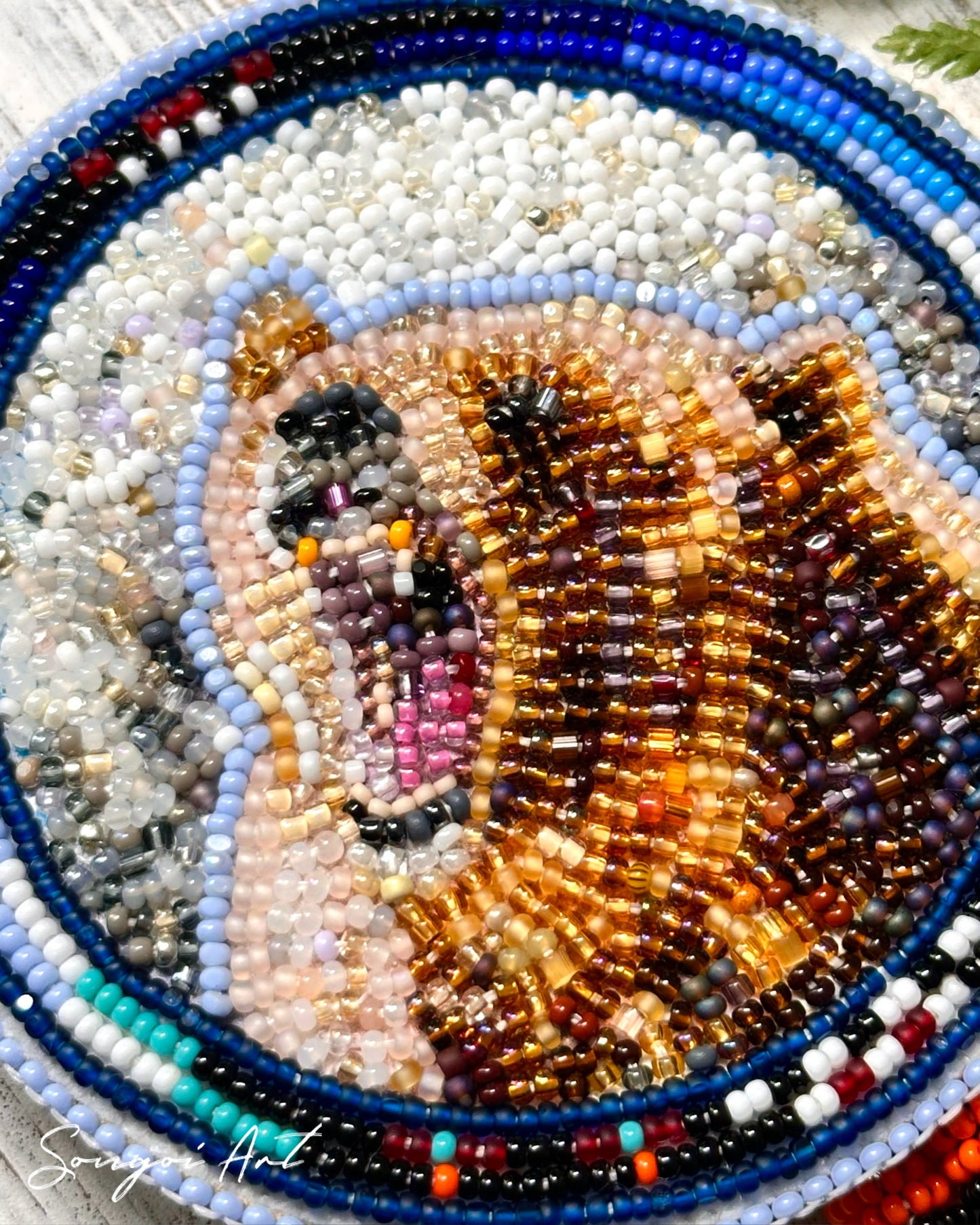 Beaded Bear Lariat
