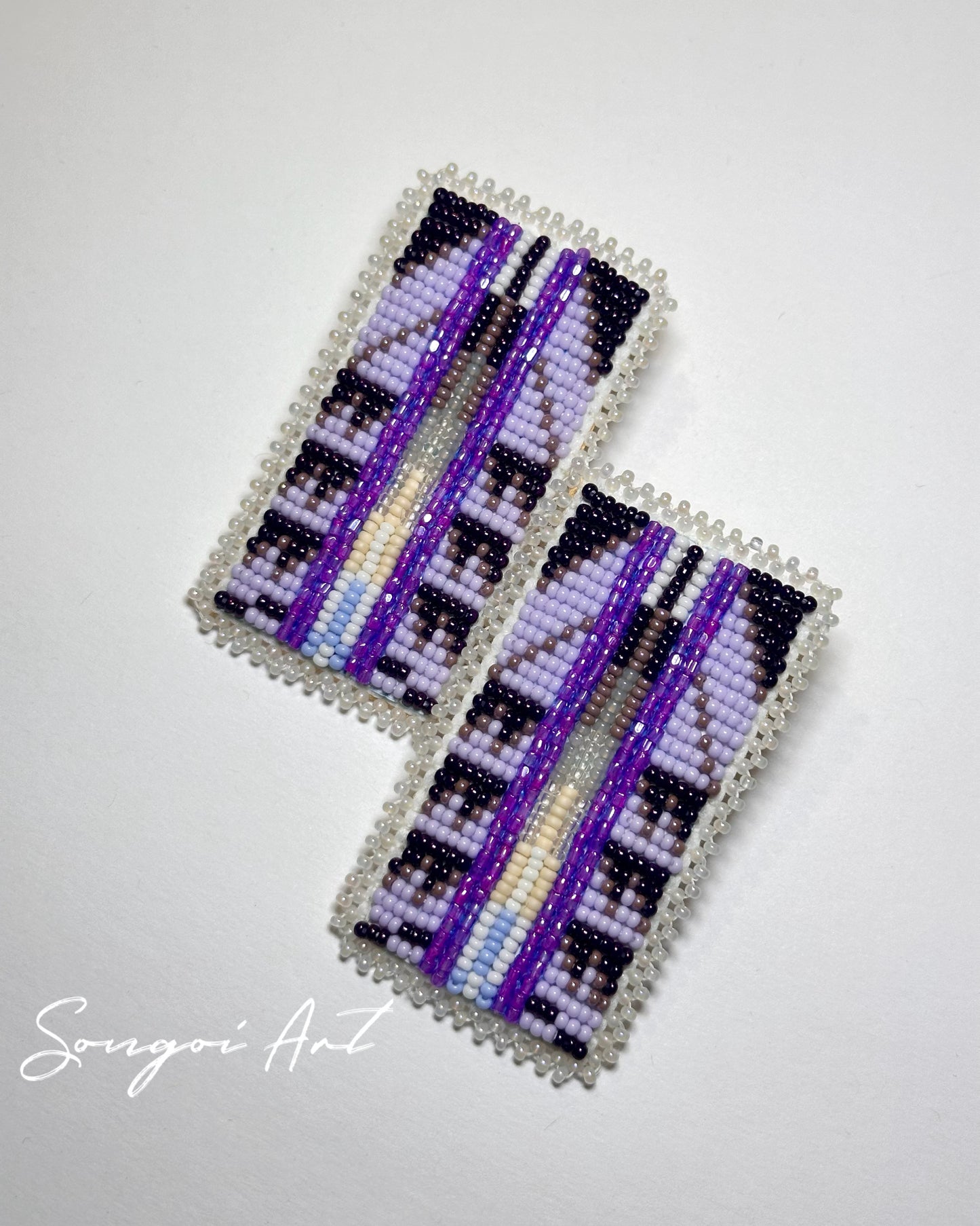 Purple Geometric Earrings