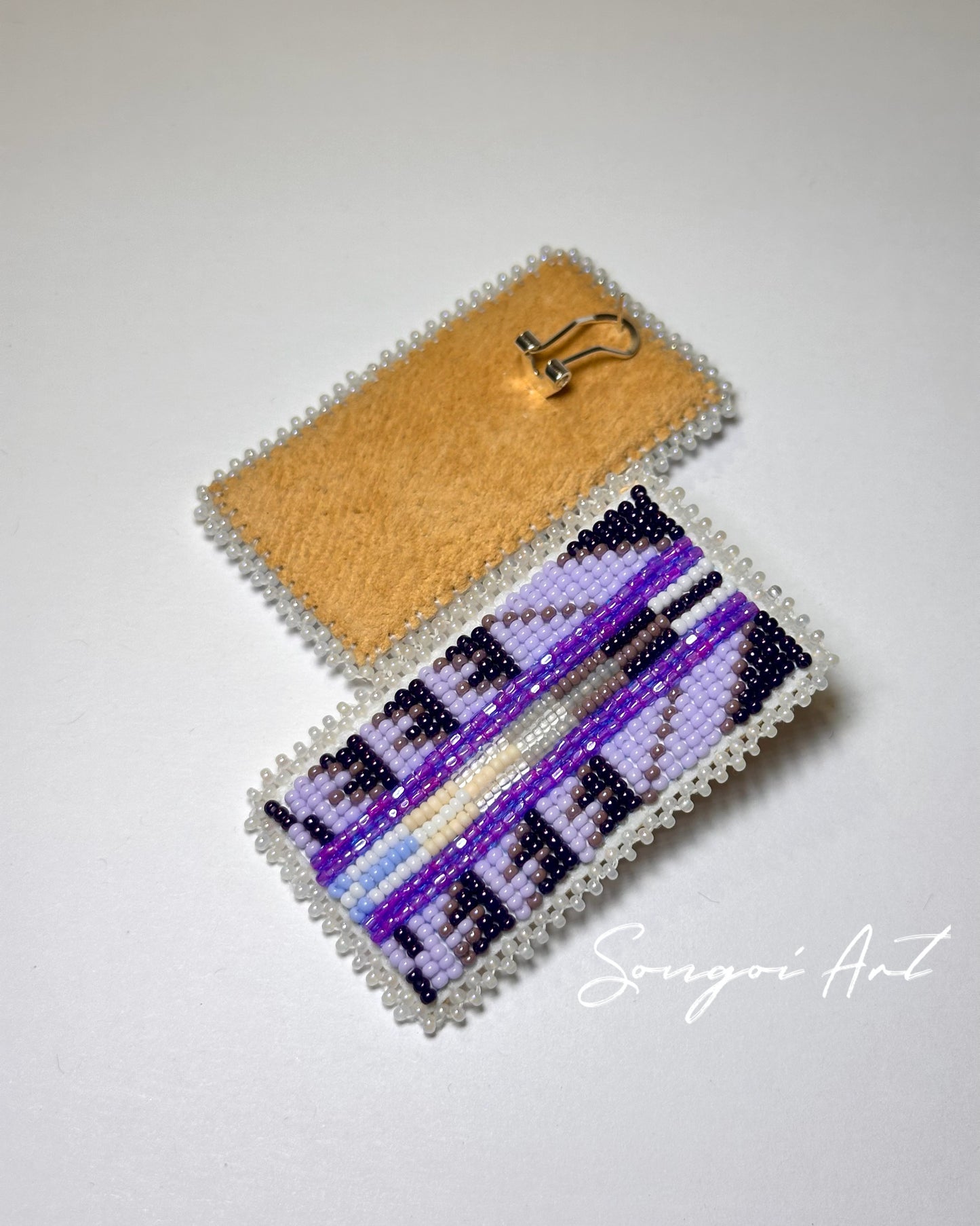 Purple Geometric Earrings
