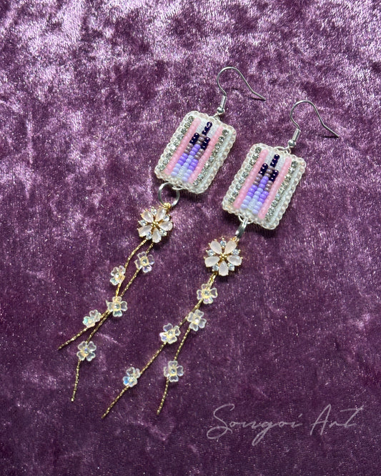 Periwinkle and Purple Mini Earrings