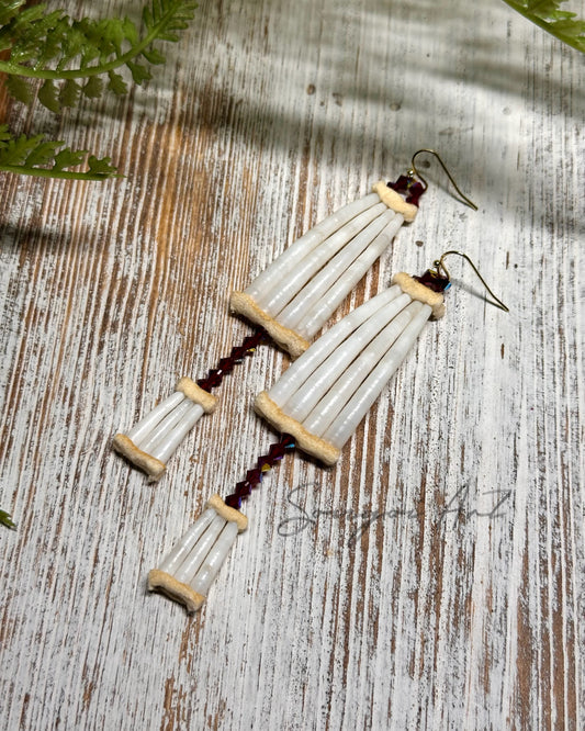 Two Tier Dentalium Earrings