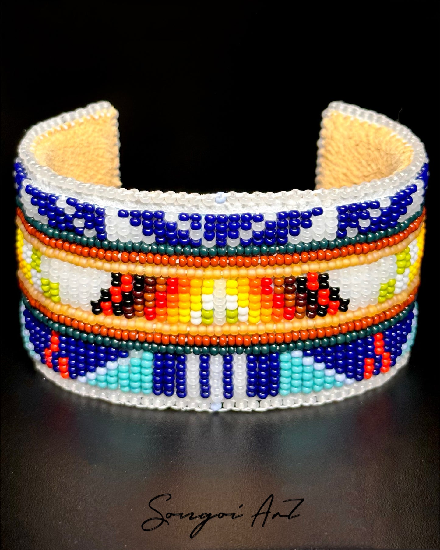 Space Blue Beaded Cuff