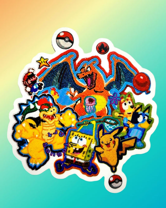 Character Collage - Beadwork Sticker