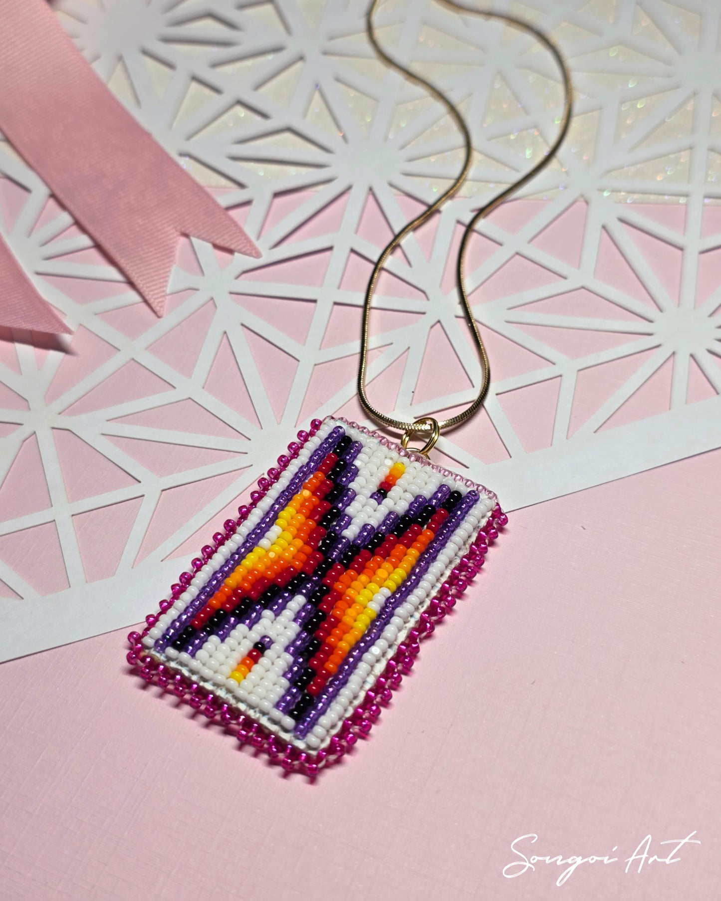 White Geometric Necklace Pendant