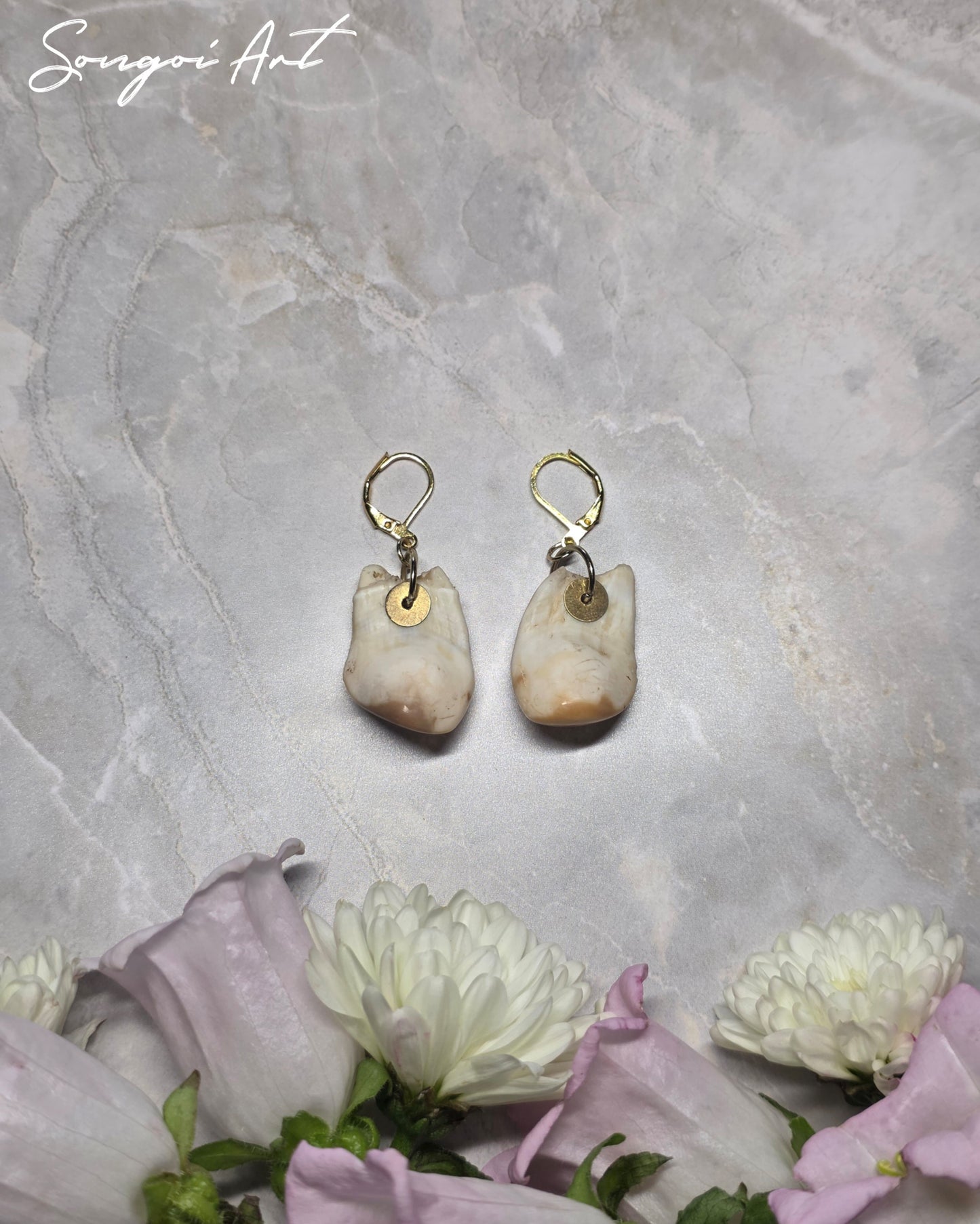 Genuine Elk Ivory Earrings