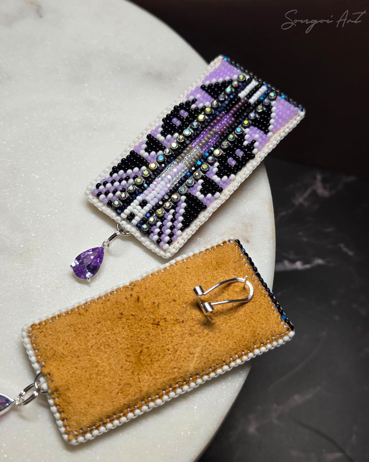 Violet Starlight Geometric Earrings