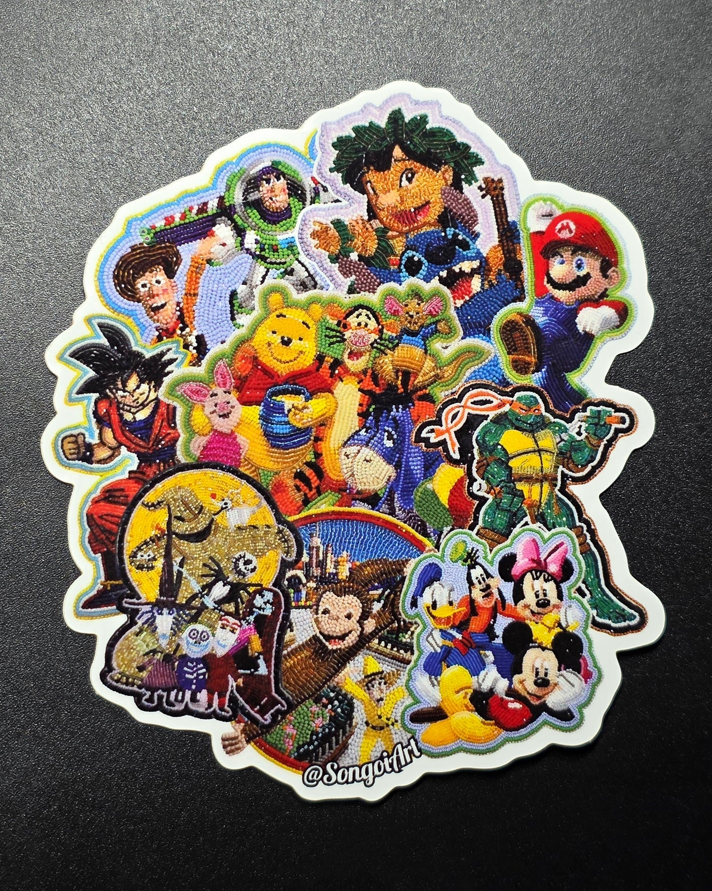 Iconic Character Collage Beadwork Sticker