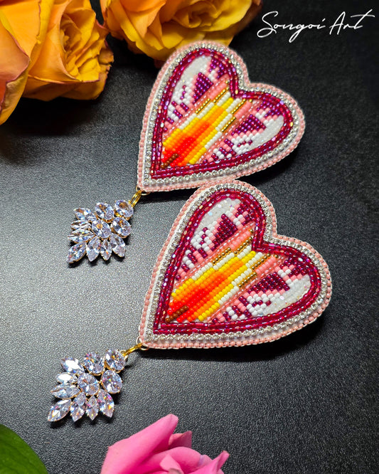 Maroon Heart Shaped Geos