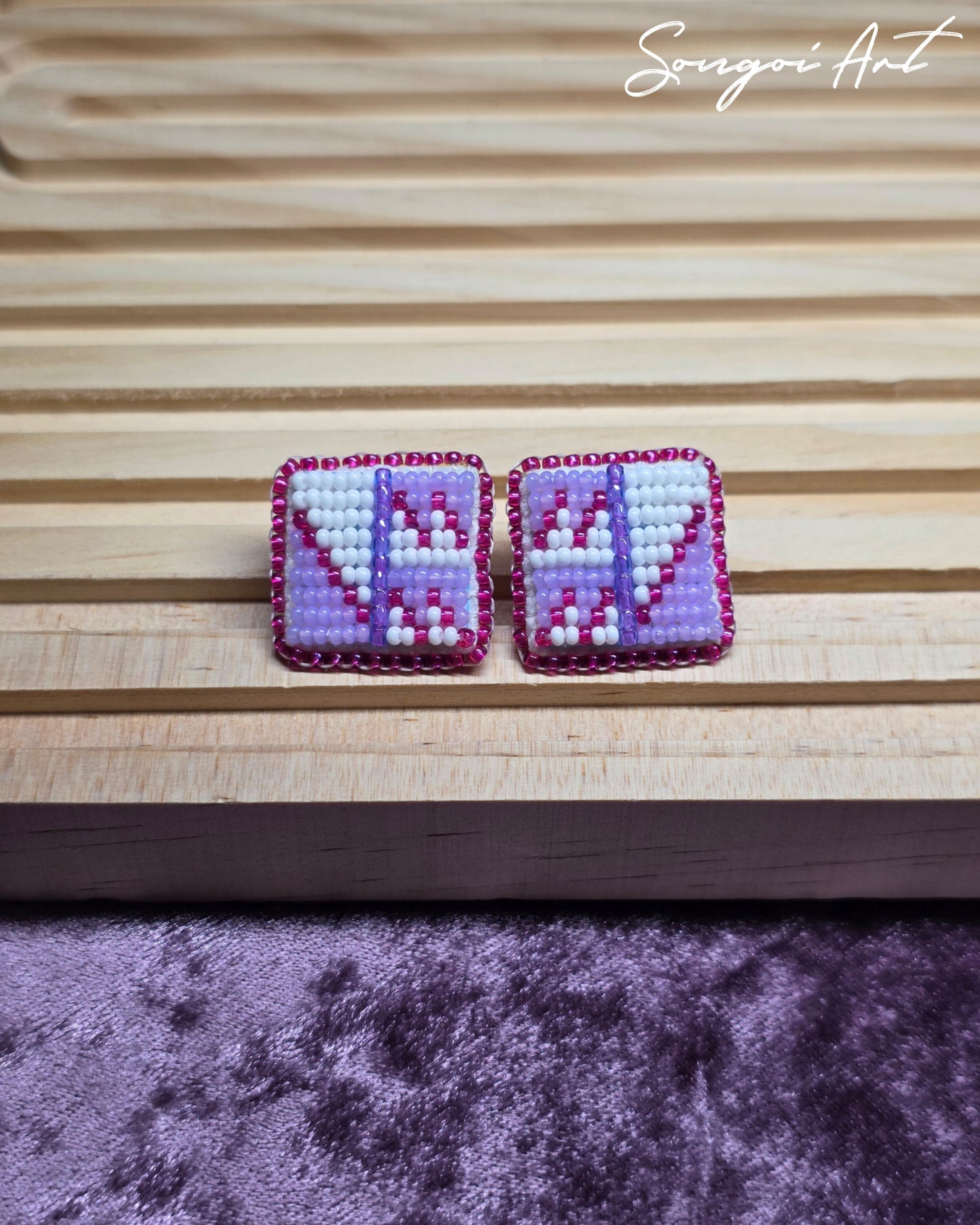 Mini Fuchsia & Lilac Opal Geos
