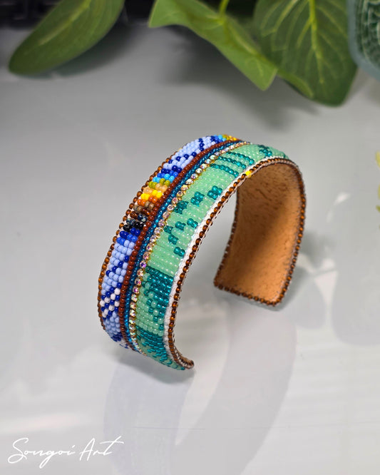 Serene Nature Beaded Cuff