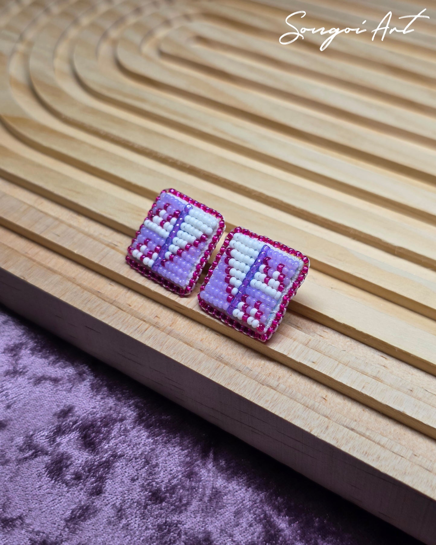 Mini Fuchsia & Lilac Opal Geos