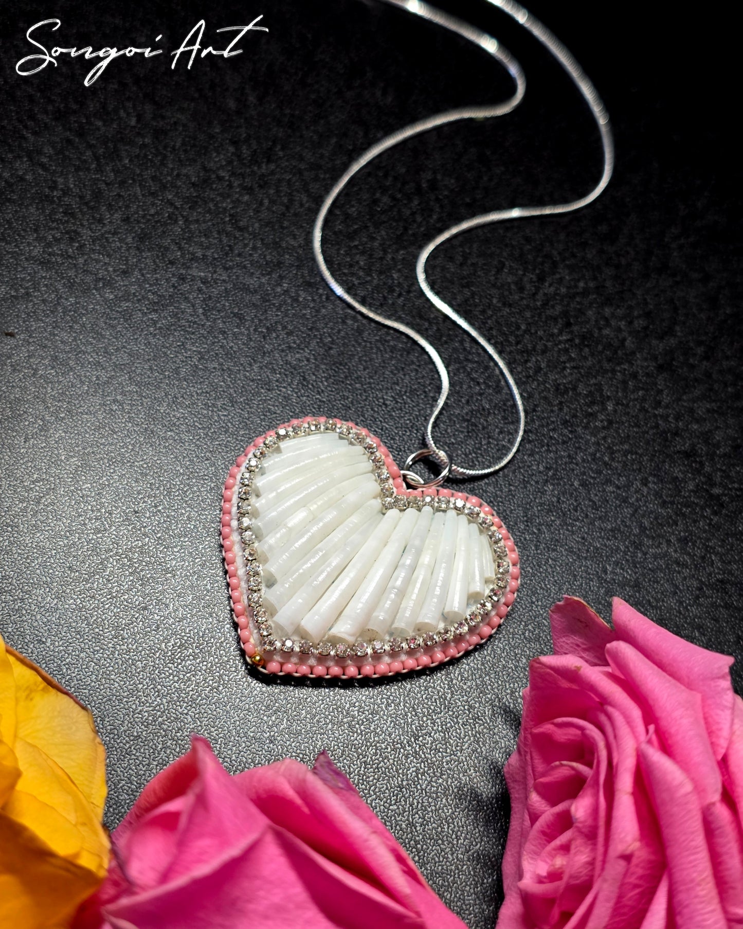 Dentallium Heart Pendant