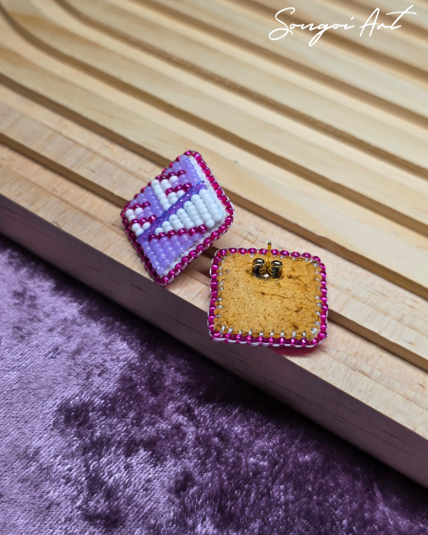 Mini Fuchsia & Lilac Opal Geos