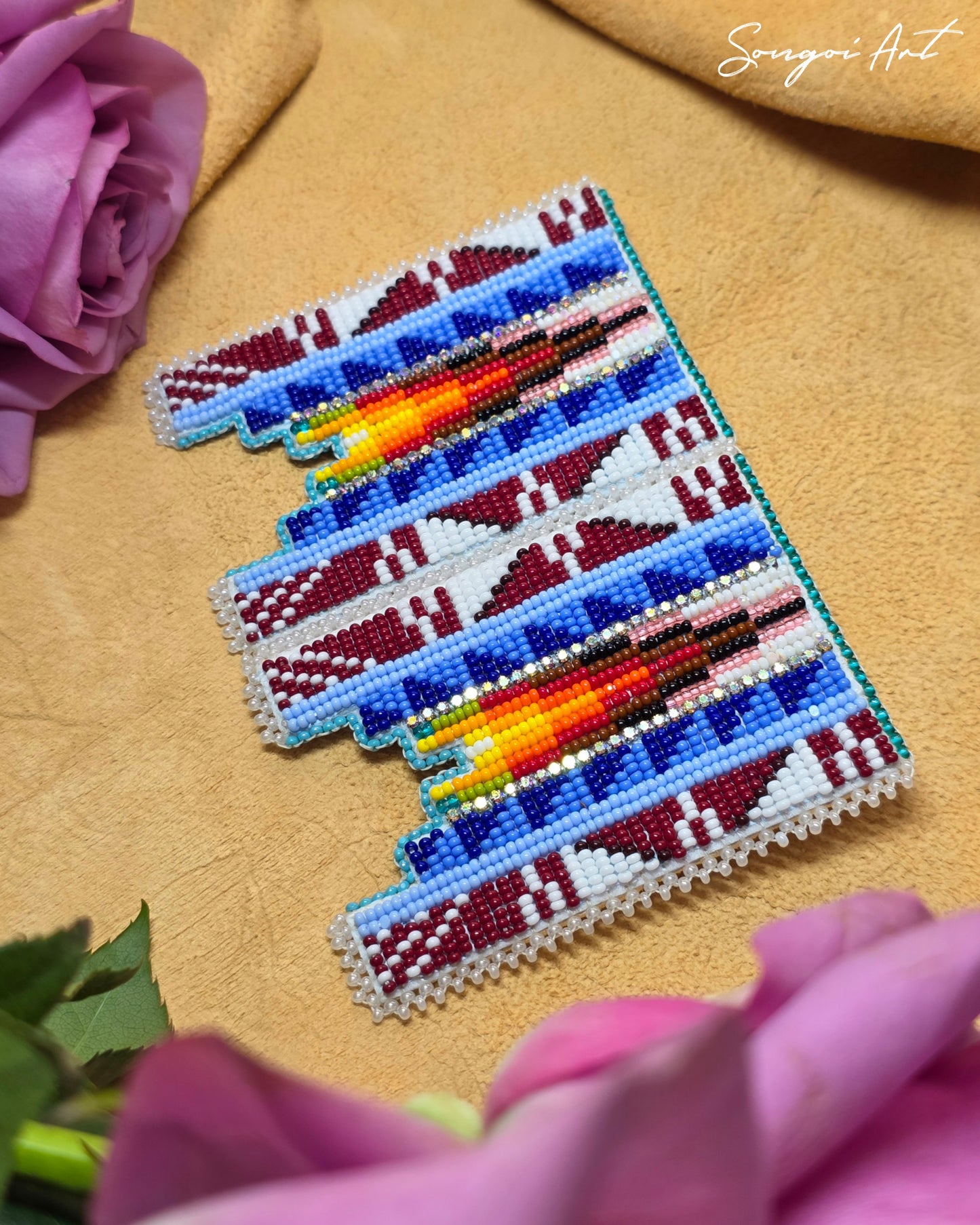 Signature Geometric Earrings - Vibrant Maroon