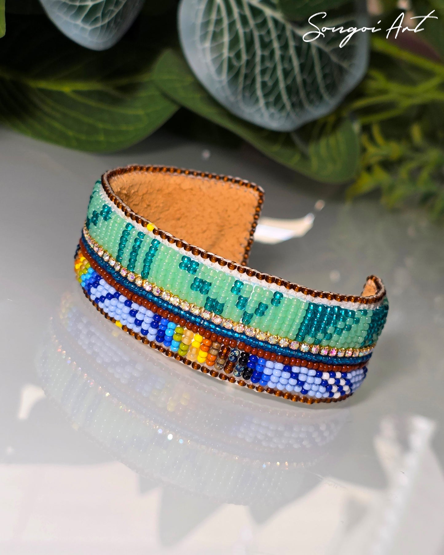 Serene Nature Beaded Cuff
