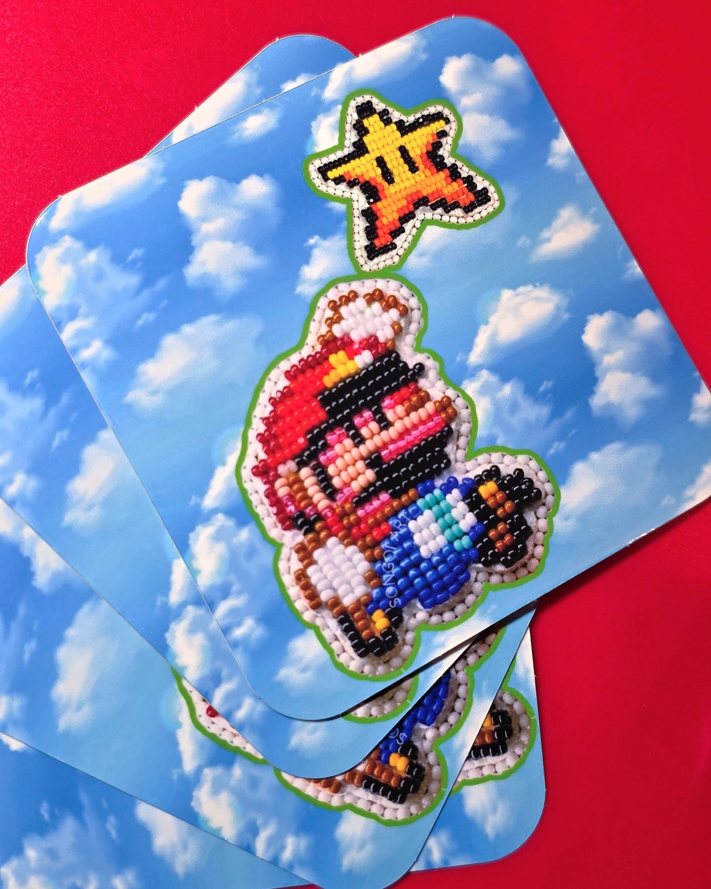 Super Mario Beadwork Sticker