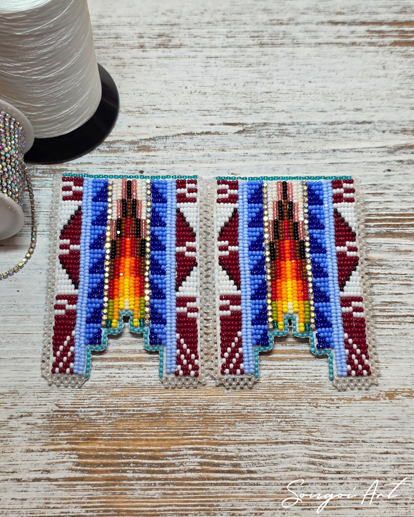 Signature Geometric Earrings - Vibrant Maroon