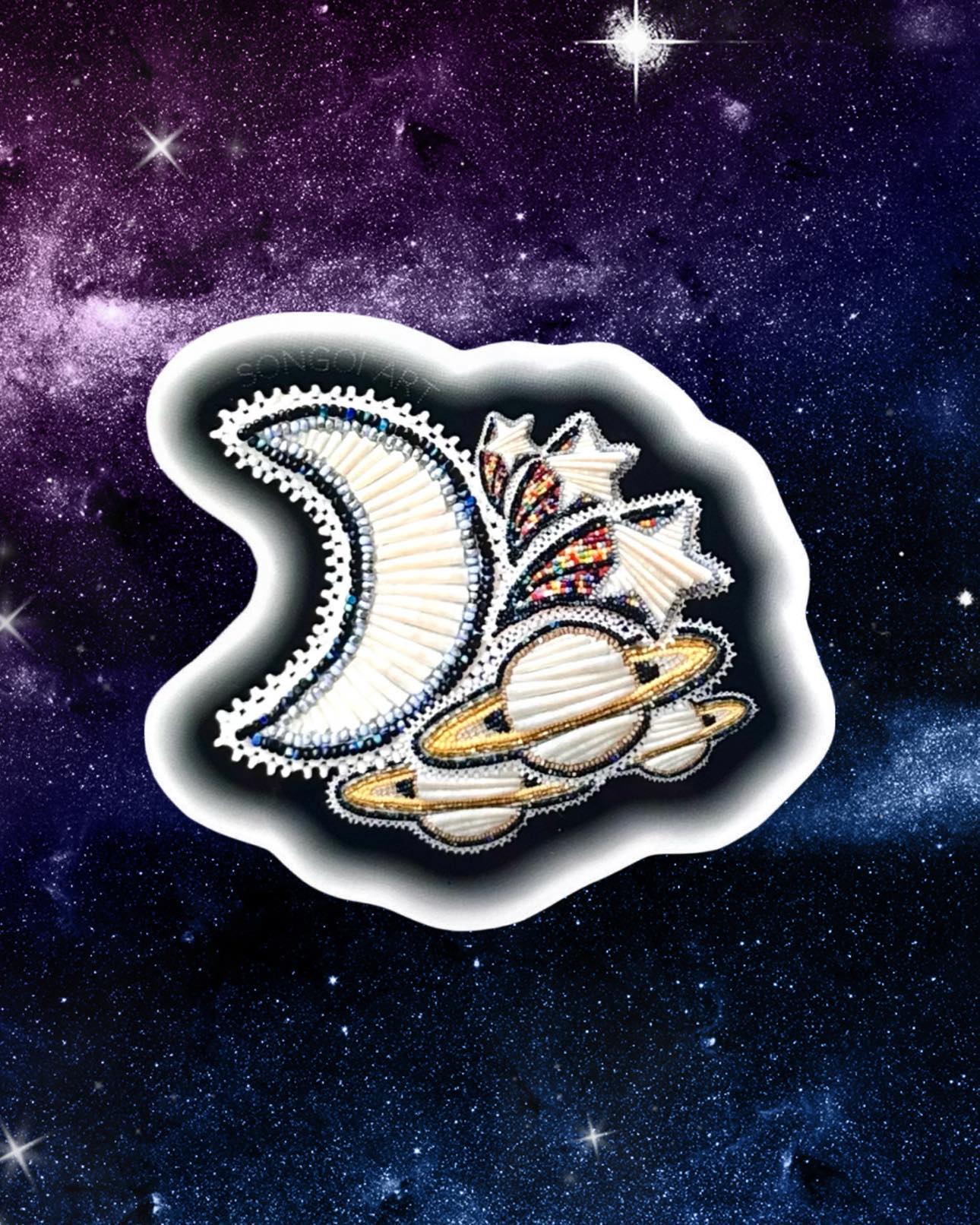 Dentalium Space - Beadwork Stickers